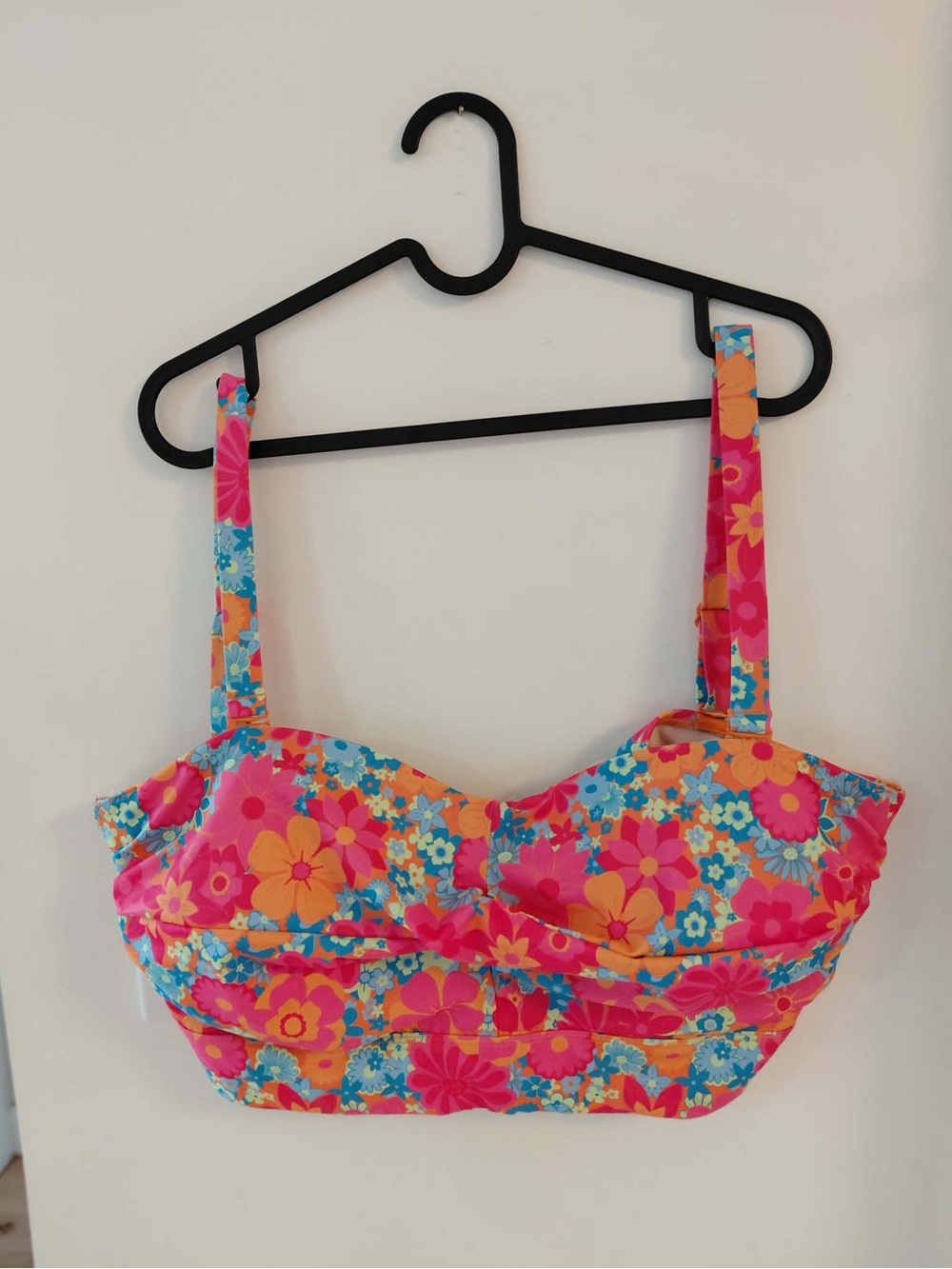 Joe Fresh Vintage-Style Floral High-Waist Bikini Set — Bright Pink & Orange 1X - Picture 5 of 8